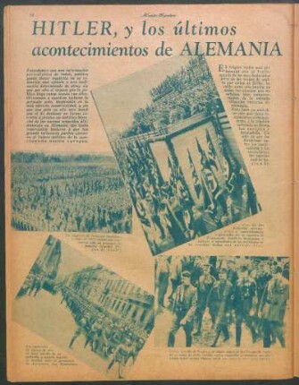 Hitler, y los últimos acontecimientos de Alemania