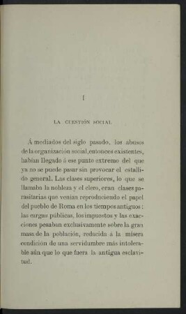 I - La cuestión social