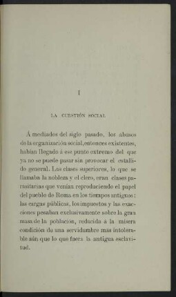 I - La cuestión social