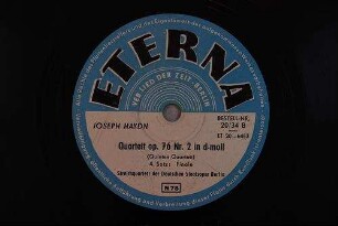 Quartett : op. 76 Nr. 2 in d-moll; (Quinten-Quartett); 4. Satz: Finale / Joseph Haydn