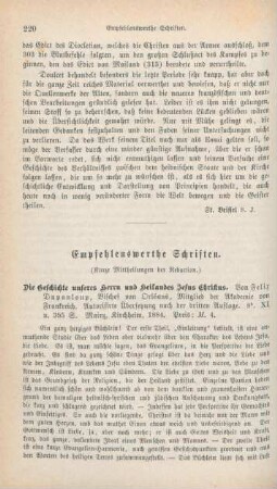 220-222 Empfehlenswerthe Schriften