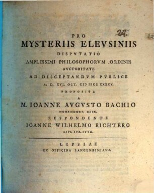 Pro mysteriis Eleusiniis disputatio