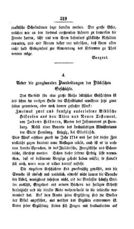 Ueber die gangbarsten Bearbeitungen der Biblischen Geschichte
