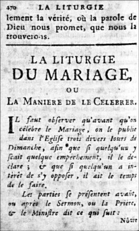 La liturgie du Mariage