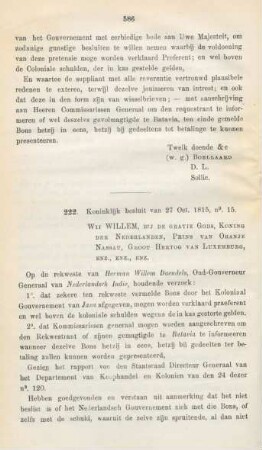 222. Koninklijk besluit van 27 Oct. 1814, no. 15
