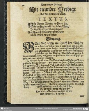 Die neundte Predigt über den neundten Verß