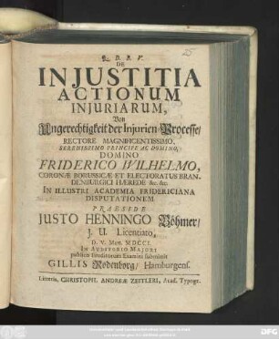 De Injustitia Actionum Injuriarum