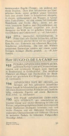 Herr Hugo O. de la Camp