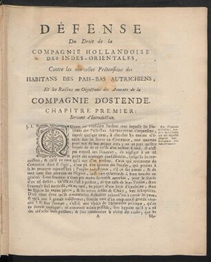 Chapitre premier. Servant d'introduction