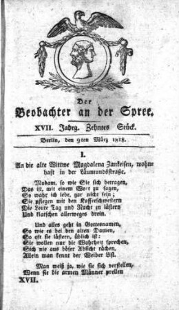 10. Stueck, 9. Maerz 1818