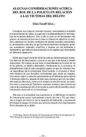 75-88, 3. Algunas consideraciones acerca del rol de la policía en relacíon a las víctimas del delito