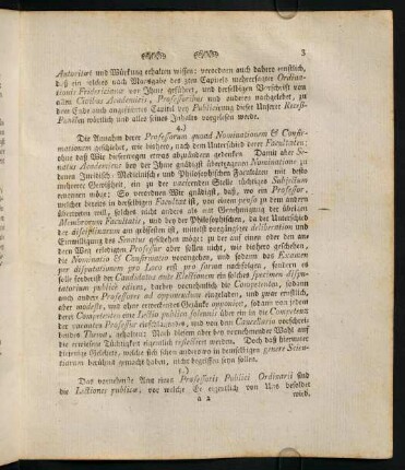 4. "Die Annahm derer Professorum quoad Nominationem & Confirmationem [...]"