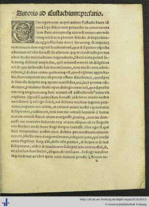Autoris ad Eustachium prefatio.