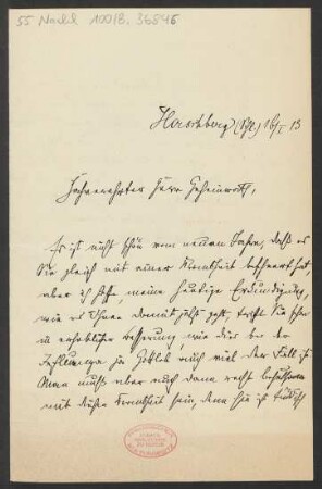 Brief an Ludwig Strecker  und B. Schott's Söhne : 16.01.1913