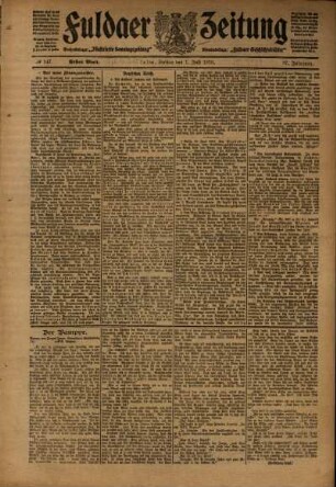 Erste Ausgabe vom Freitag, den 01. Juli 1910.