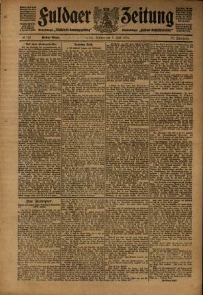 Erste Ausgabe vom Freitag, den 01. Juli 1910.