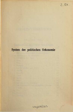 System der politischen Ökonomie, 3