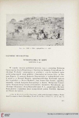 5: Wykopaliska w Edfu : Kampania r. 1937