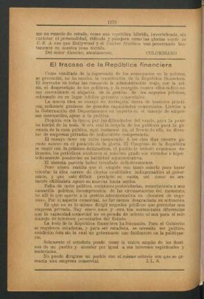 El fracaso de la República financiera