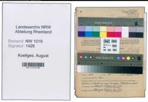 Entnazifizierung August Koellges , geb. 13.04.1889 (Schreiner)