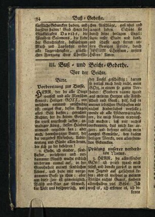 III. Buß- und Beicht-Gebethe