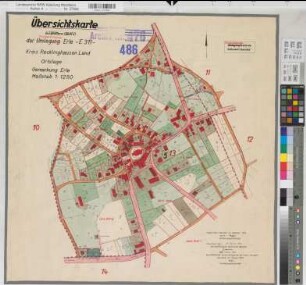 Erle (Raesfeld), Flurbereinigung Erle, Bl.2 Übersichtskarte (Ortslage)