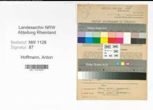 Entnazifizierung Anton Hoffmann , geb. 30.08.1920 (Polizist)
