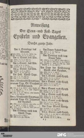 Anweisung Der Sonn- und Fest-Tages Episteln und Evangelien