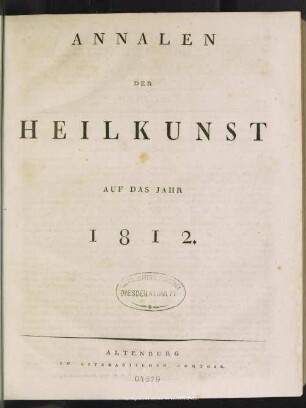 1812: Annalen der Heilkunst : d. Jahrs ...