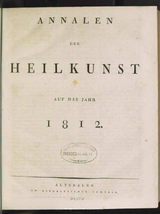 1812: Annalen der Heilkunst : d. Jahrs ...