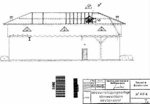 Kornwestheim Pbf: Nebengebäude Wasserreinigungsgebäude 45 Westansicht