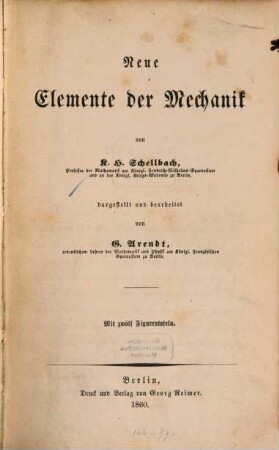 Neue Elemente der Mechanik