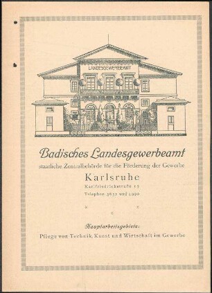 Gewerbeförderung; Landesgewerbeamt; Badische Gewerbezeitung; Vorträge in gewerblichen Vereinigungen