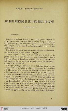 3.Ser. 7.1896: Les puits artésiens et les puits forés en Égypte