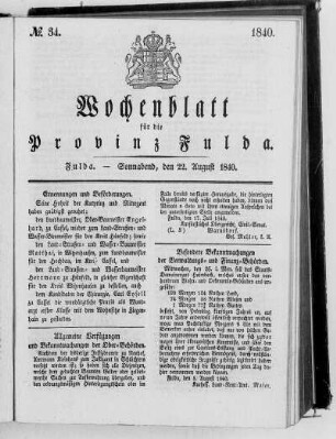 Nr. 34, Ausgabe vom 22. August 1840