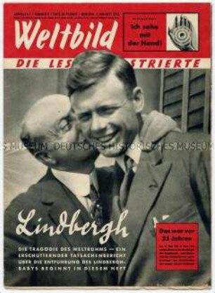 Halbmonatszeitschrift "Weltbild" u.a. über die Entführung des Lindbergh-Babys 1927 (Fortsetzungs-Geschichte)