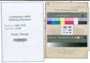 Entnazifizierung Theodor Kruse , geb. 07.09.1900 (Uhrmacher)