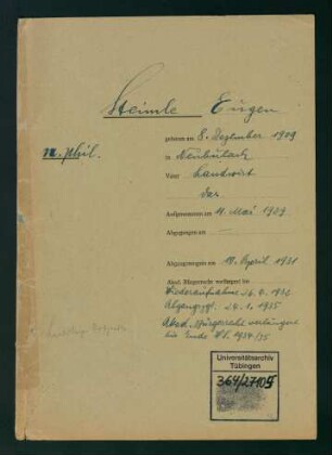 Steimle, Eugen * 08.12.1909