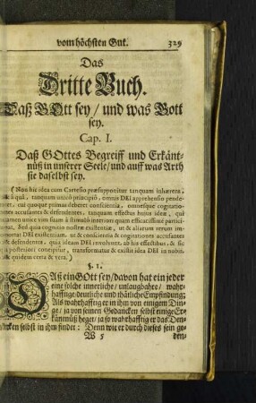 Das Dritte Buch. Daß Gott sey/ und was Gott sey.