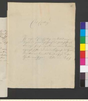Brief von Neureuther, Eugen Napoleon an Goethe, Johann Wolfgang von
