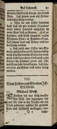 VIII. Vom Leiden und Sterben Jesu Christi.