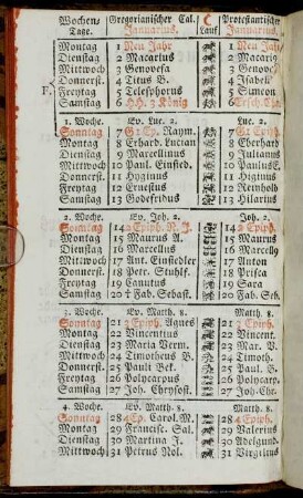 Gregorianischer Cal. Januarius. - Junius, oder Brachmonat, hat 30 Tage.