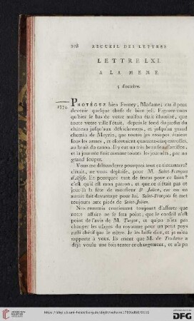 (Lettre LXI - LXX)
