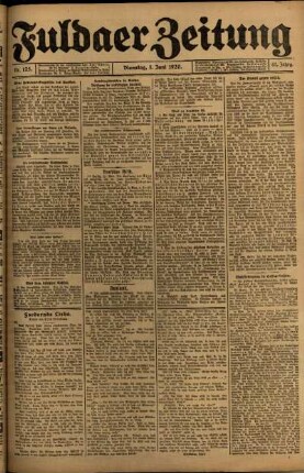 Ausgabe vom Dienstag, den 01. Juni 1920.