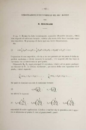 Dimostrazione di due formole del sig. bonnet.