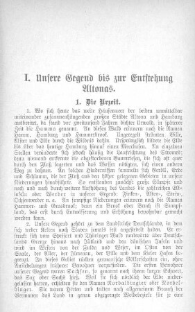 Unsere Gegend bis zur Entstehung Altonas.