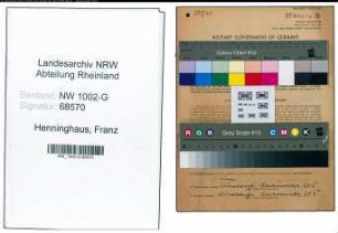 Entnazifizierung Franz Henninghaus, geb. 03.02.1908 (Glasreiniger)