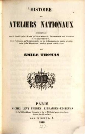 Histoire des ateliers nationaux