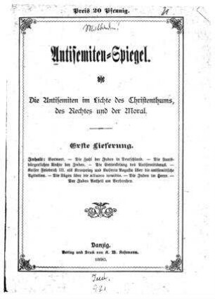 In: Antisemiten-Spiegel ; Band Lfg. 1