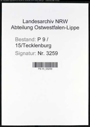 Heiratsregister Standesamt Tecklenburg